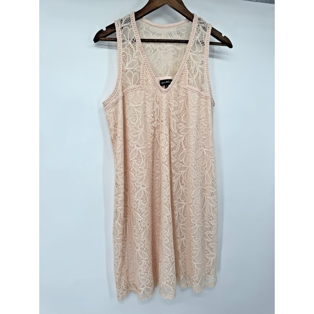 Y2K Lace Overlay A-Line Dress Country Western Boho Festival Cottage coquette